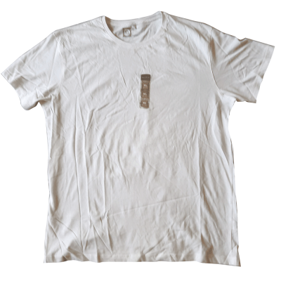 Camiseta de algodão branca com estampa preta