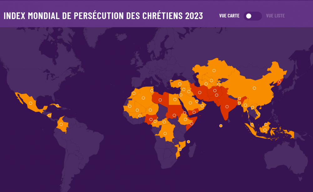 Carte persecutions 2023